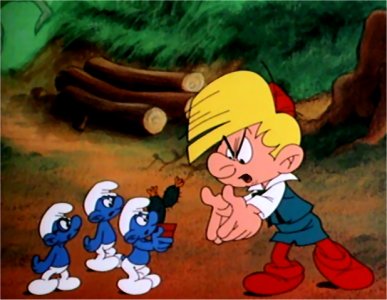 No, no, I asked you to bring us a smurf! A smurf to smurf!